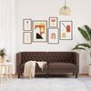 vidaXL Chesterfield Sofa 2-Seater Brown Faux Leather