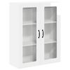vidaXL Wall Glass Cabinet LUCCA High Gloss White 80 x 31 x 100 cm