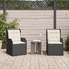 vidaXL Reclining Garden Chairs 2 pcs with Cushions Black Poly Rattan