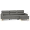 vidaXL 3-Seater Sofa with Footstool Dark Grey 210 cm Fabric