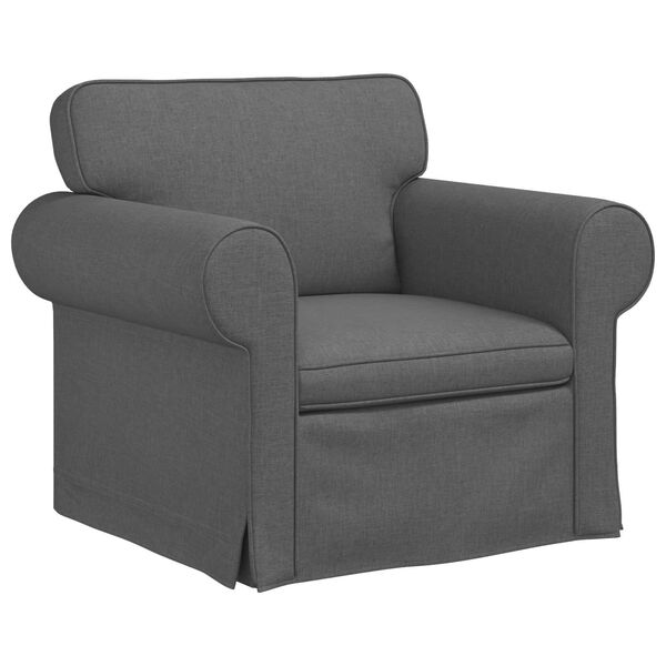 vidaXL Sofa 2 pcs Dark Grey 155 x 82 x 80 cm Fabric