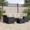 vidaXL 7 Piece Garden Sofa Set with Cushions Black Poly Rattan