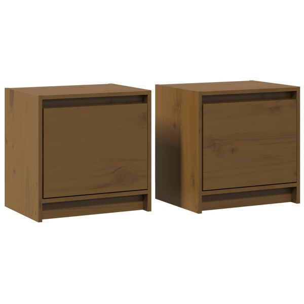 vidaXL Bedside Cabinets 2 pcs Honey Brown 40x30.5x40 cm Solid Pinewood