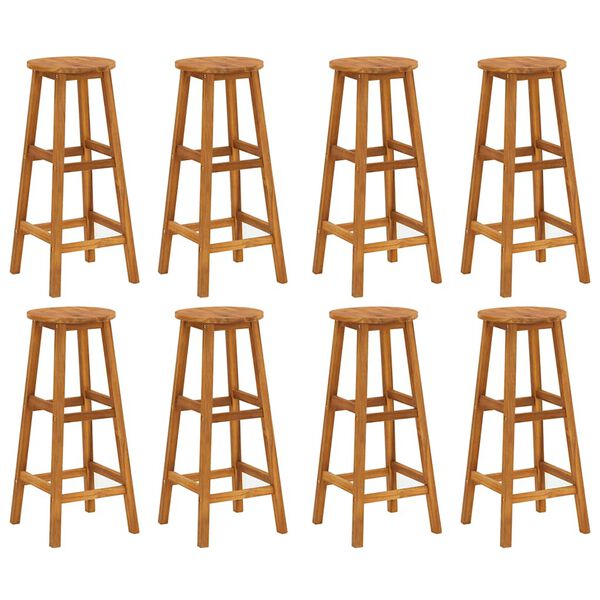 vidaXL Bar Stools 8 pcs Solid Wood Acacia