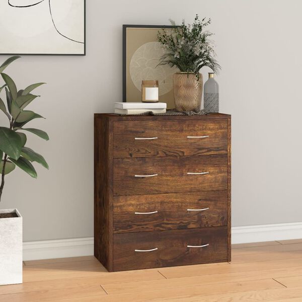 vidaXL Sideboard with 4 Drawers 60x30.5x71 cm Smoked Oak