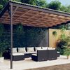 vidaXL 9 Piece Garden Lounge Set with Cushions Black Poly Rattan