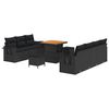 vidaXL Garden Sofa Set 10 pcs 7-Seater Black Poly Rattan