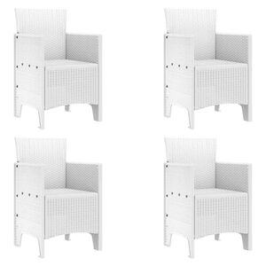 vidaXL Garden Chair 4 pcs White 53 x 49 x 85 cm Polypropylene