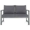 vidaXL Garden Bench 120 cm with Dark Grey Cushion Solid Acacia Wood