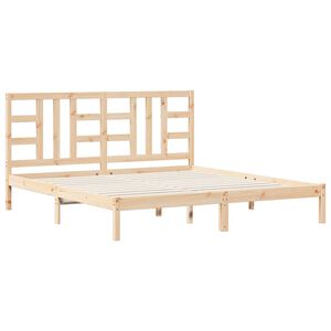 vidaXL Bed Frame | Natural Wood | Solid pine wood | Super King | Minimalistic