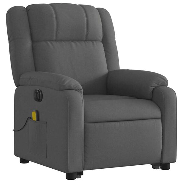 vidaXL Electric Stand up Massage Recliner Chair Dark Grey Fabric