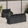vidaXL Sofa Set with Cushion with Storage 6 pcs Black Poly Rattan