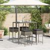 vidaXL 5 Piece Garden Bar Set with Cushions Grey Poly Rattan