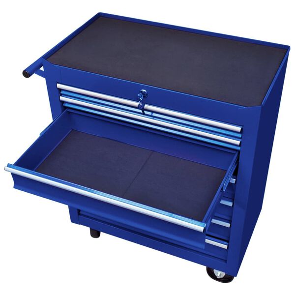 vidaXL Workshop Tool Trolley with 7 Drawers Blue