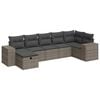 vidaXL 7 Piece Garden Sofa Set with Cushions Grey Poly Rattan