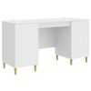 vidaXL Desk with Shelf White 142.5 x 50 x 75 cm Engineered Wood