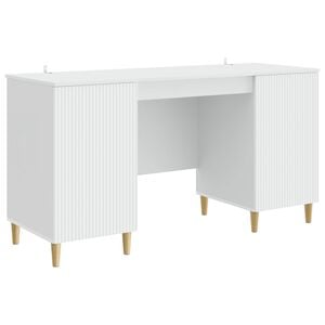 vidaXL Desk with Shelf White 142.5 x 50 x 75 cm Engineered Wood