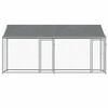 vidaXL Dog Cage with Roof and Doors Grey 4x2x2 m Galvanised Steel