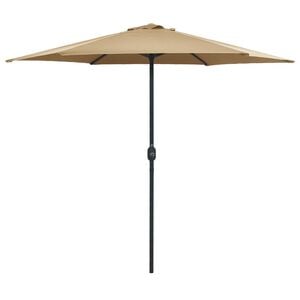 vidaXL Garden Parasol | Taupe | Polyester | Standard | Garden Parasol | Round