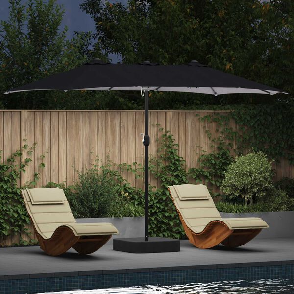 vidaXL Garden Parasol Anthracite 385 x 209 x 244 cm Polyester