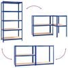 vidaXL 5-Layer Shelves 4 pcs Blue Steel&Engineered Wood