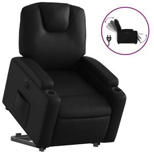 vidaXL Electric Stand up Recliner Chair Black Faux Leather