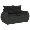 vidaXL 11 Piece Garden Sofa Set with Cushions Black Poly Rattan