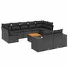 vidaXL 10 Piece Garden Sofa Set with Cushions Black Poly Rattan
