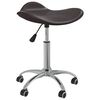 vidaXL Salon Spa Stool | Brown | Faux leather, chromed steel, foam | Medium