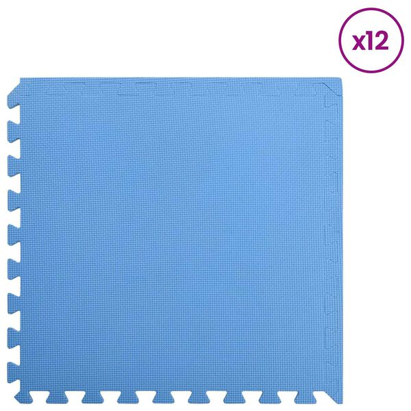 vidaXL Puzzle Exercise Mats 12 pcs Blue 4.32 ㎡ EVA Foam