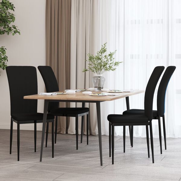 vidaXL Dining Chairs 4 pcs Black Velvet