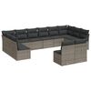 vidaXL 12 Piece Garden Sofa Set with Cushions Grey Poly Rattan