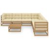 vidaXL 8 Piece Garden Lounge Set&Cushions Honey Brown Solid Pinewood