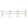 vidaXL Garden Pallet Sofa White 3-Seater Wood