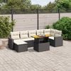 vidaXL 8 Piece Garden Sofa Set with Cushions Black Poly Rattan