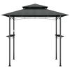 vidaXL BBQ Gazebo with Side Shelves Anthracite 240x150x243 cm Steel