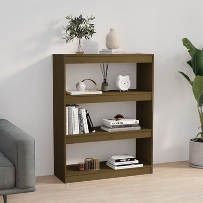 vidaXL Book Cabinet/Room Divider Honey Brown 80x30x103.5 cm Wood Pine