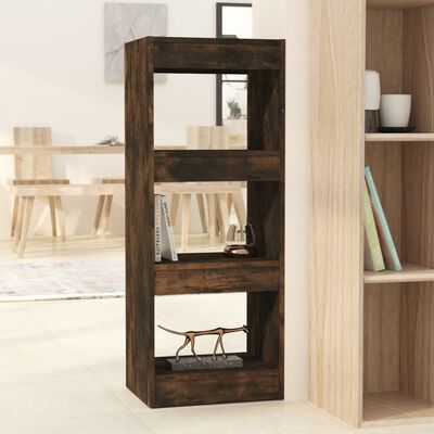 vidaXL Book Cabinet/Room Divider Smoked Oak 40x30x103 cm Engineered Wood