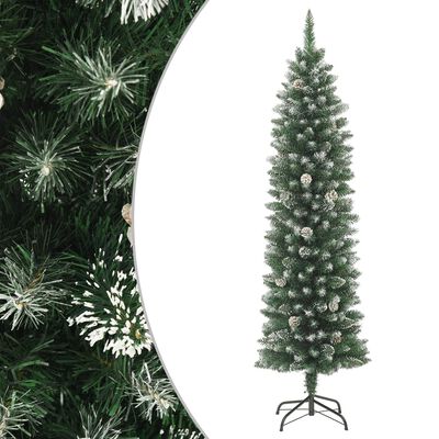 vidaXL Artificial Slim Christmas Tree with Stand 150 cm PVC