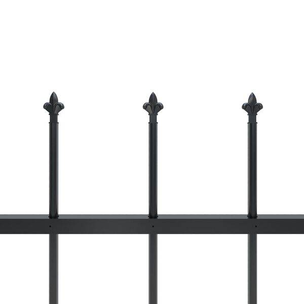 vidaXL Garden Fence with Spear Top Steel 1781.5x120 cm Black