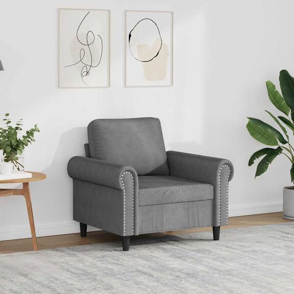 vidaXL Sofa Chair Dark Grey 60 cm Velvet