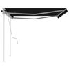 vidaXL Manual Retractable Awning with Posts 4x3.5 m Anthracite