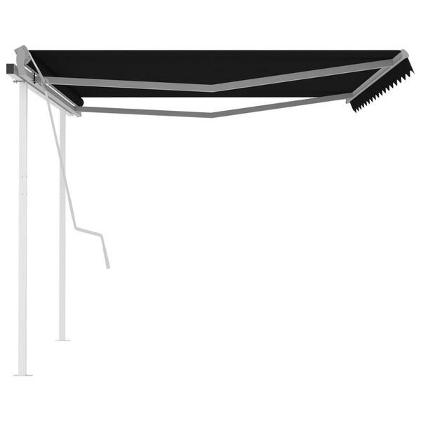 vidaXL Manual Retractable Awning with Posts 4x3.5 m Anthracite