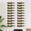 vidaXL Wall-mounted Wine Rack for 10 Bottles 2 pcs Gold Metal