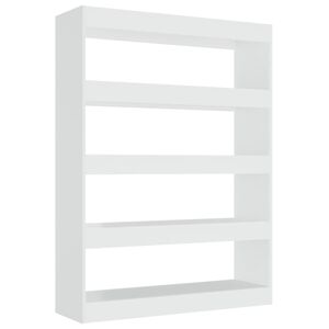 vidaXL Book Cabinet | High gloss white | Engineered wood | 100x30x135 cm