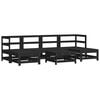 vidaXL 7 Piece Garden Lounge Set with Cushions Black Solid Wood