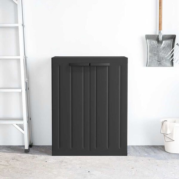vidaXL Outdoor Storage Cabinet Black 65x37x85 cm PP