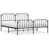 vidaXL Metal Bed Frame without Mattress with Footboard Black 180x200cm