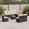 vidaXL 9 Piece Garden Sofa Set with Cushions Black Poly Rattan