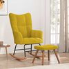 vidaXL Rocking Chair with a Stool Mustard Yellow Velvet